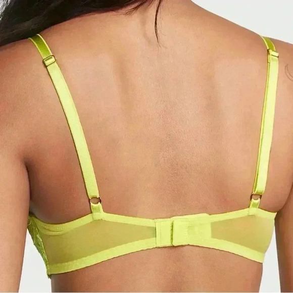 Victoria’s Secret bra NWT Unlined Rose Lace & Grommet Low-Cut Demi Bra - Picture 4 of 7